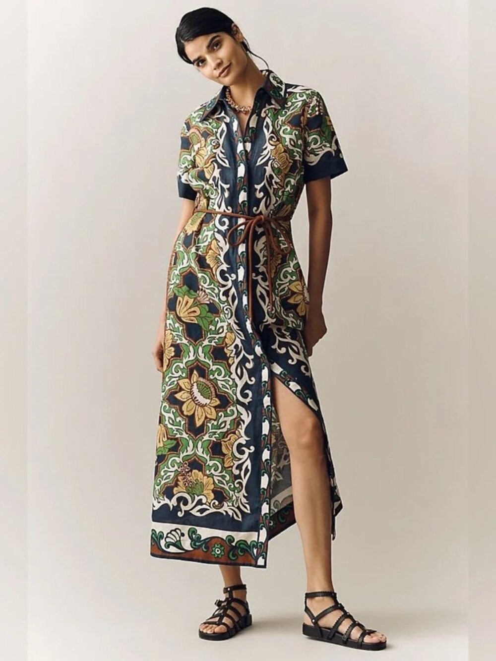 Anthropologie Alemais Liana Linen Shirtdress Sz US 4 NWT